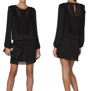 BCBGMAXAZIRA Kristey black Ruffle Bib Dress